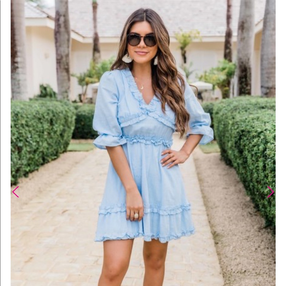 Pink Lily Boutique “A Dazzling Haze” Ruffle Dress